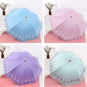 

Lace Rainy Day Courtyard Anti-UV Umbrella Sunshade Umbrella Dustproof Portable Umbrella Travel