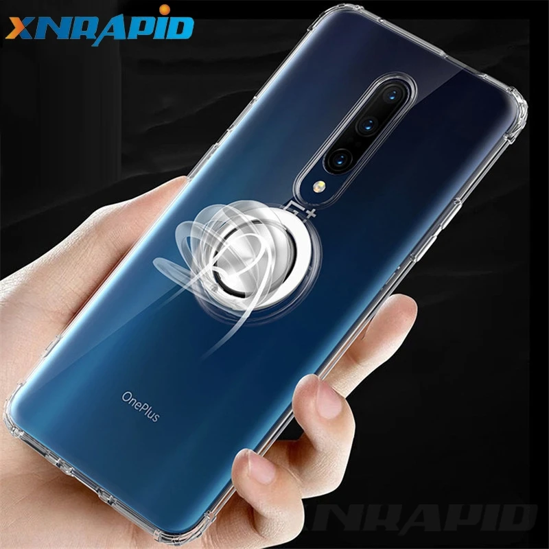 Чехол для Oneplus 7 Pro с магнитным кольцом автомобиля мягкий силиконовый чехол из ТПУ