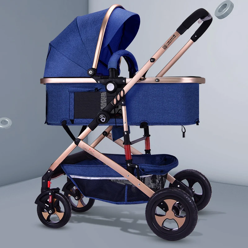 blue flagship Салли коляска складной двусторонний амортизатор 4 пневматических колеса для ребенок колеса для ребенка - Цвет: blue flagship