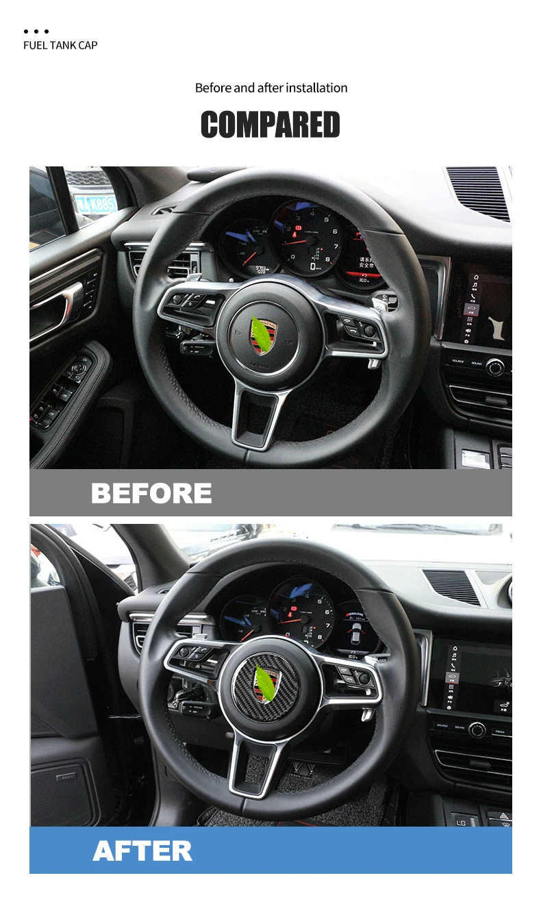 Для Porsche New Macan Panamera Cayenne 718 рулевое колесо центр углеродного волокна 3D Специальный автомобильный СТИКЕР Наклейка Обложка Аксессуары