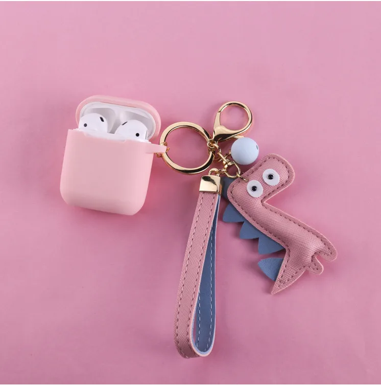 Защитный силиконовый чехол с подвеской для наушников Apple, милый мультяшный чехол