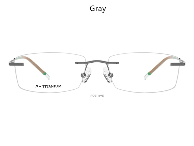 Очки без оправы из титанового сплава, Мужская оптическая оправа для близорукости, Безвинтовые очки, мужские ультралегкие квадратные очки по рецепту