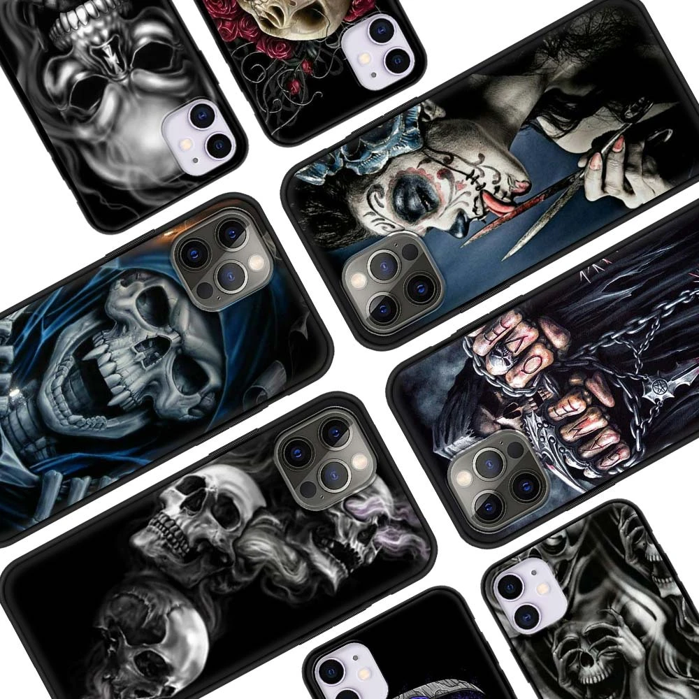 13 pro case Grim Reaper Skull Skeleton Phone Case For iPhone 12 Mini 11 13 Pro Max 7 XR X 6 8 Plus 5 Soft Silicone Shockproof Cover Coque iphone 13 pro cases iPhone 13 Pro