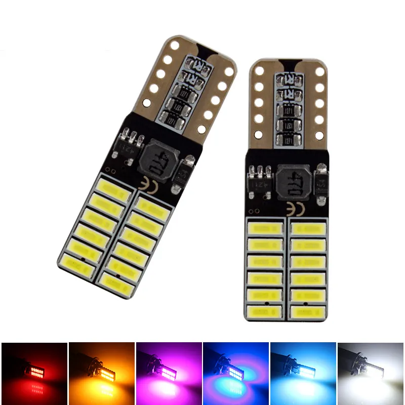 10 шт. автомобильные светодиодсветодиодный Лампы CANBUS T10 W5W 194 24smd 3014 12 В | Автомобили