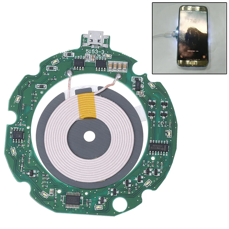 Qi up to 10W Fast Wireless Charger Module PCBA Circuit Board + Coil Charging DIY High Quality