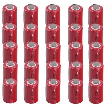 

25 pcs 4/5SC battery 1.2V SUBC batteries rechargeable high drain 1800mah with tabs color random