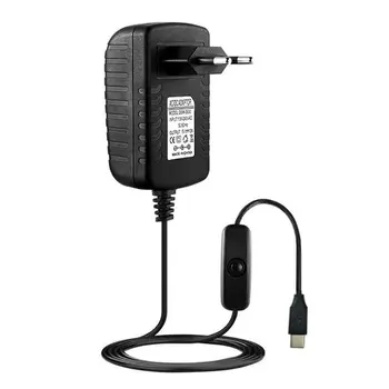 

5V 3A Type-C USB AC/DC Wall Charger Adapter Power Supply Cord For Raspberry Pi 4 Model B Power Plug Adapter with Switch