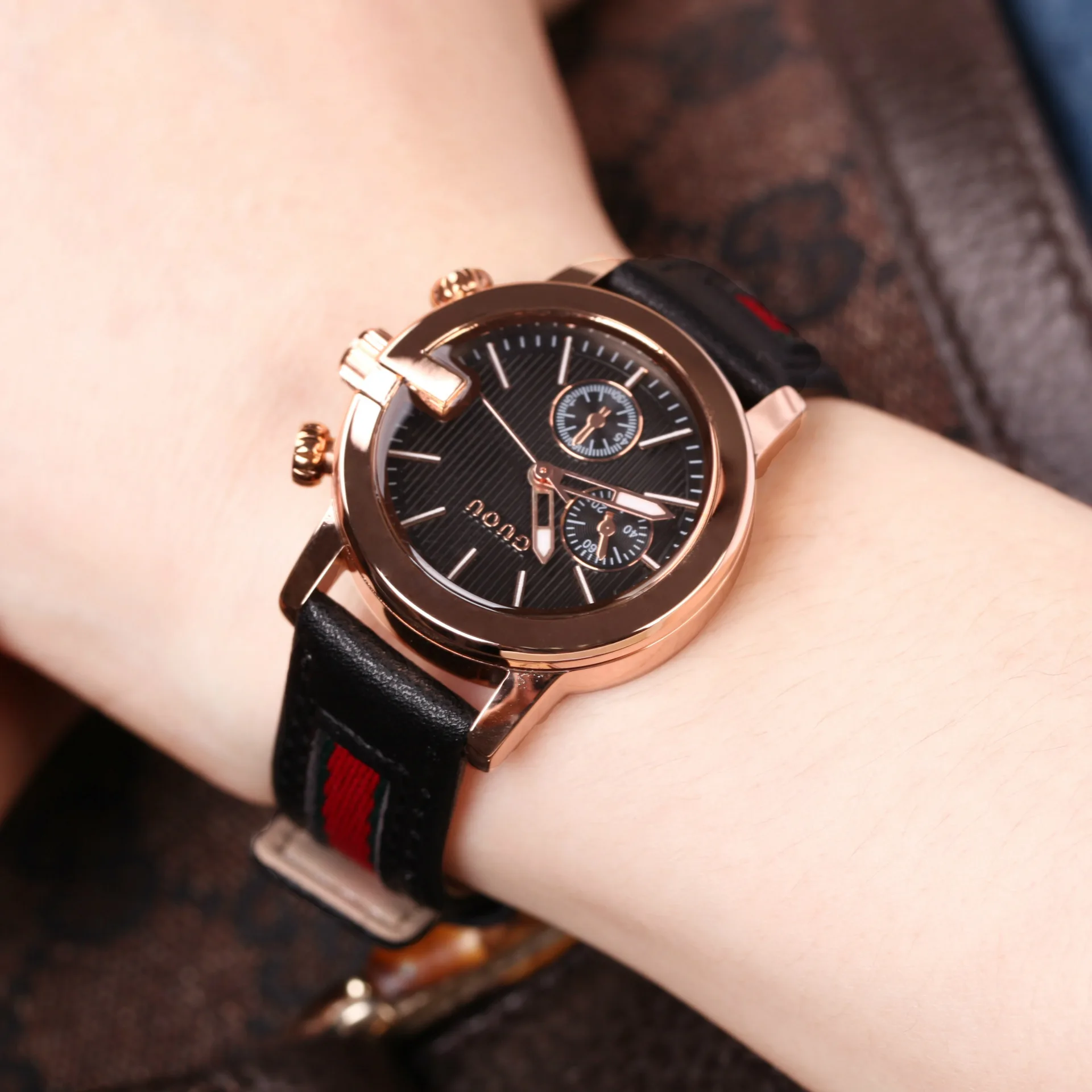 ORIGINAL  Ancient Europe guoui Korean-style Retro Couples Belt Watch College Style Casual Men's WOMEN'S Wrist