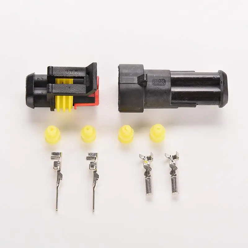 

1 set Flame Retardancy 2P Auto Connector Waterproof Automotive Wire Connector Plug 2 Pins Electrical Car Motorcycle HID