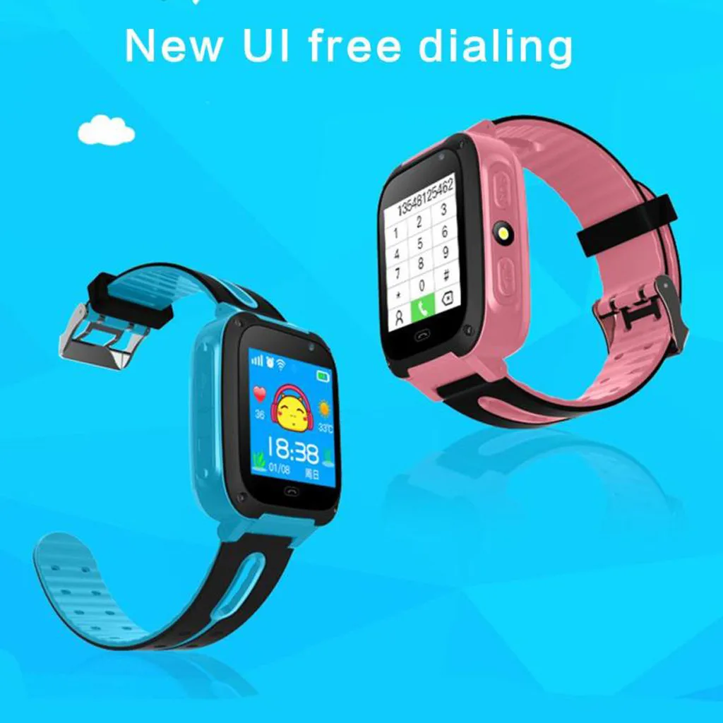 

Kids 1.44 Inch Intelligent Two-way GSM Audio Alarm LBS Tracker Smart Watch Sos For Ios For Andriod TPU SIM Card U #20