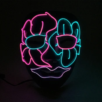 

Halloween Bar Makeup Ball Parties Carnival Festivals EL Cold Light LED Luminous Mask Carnival Festivals Mask