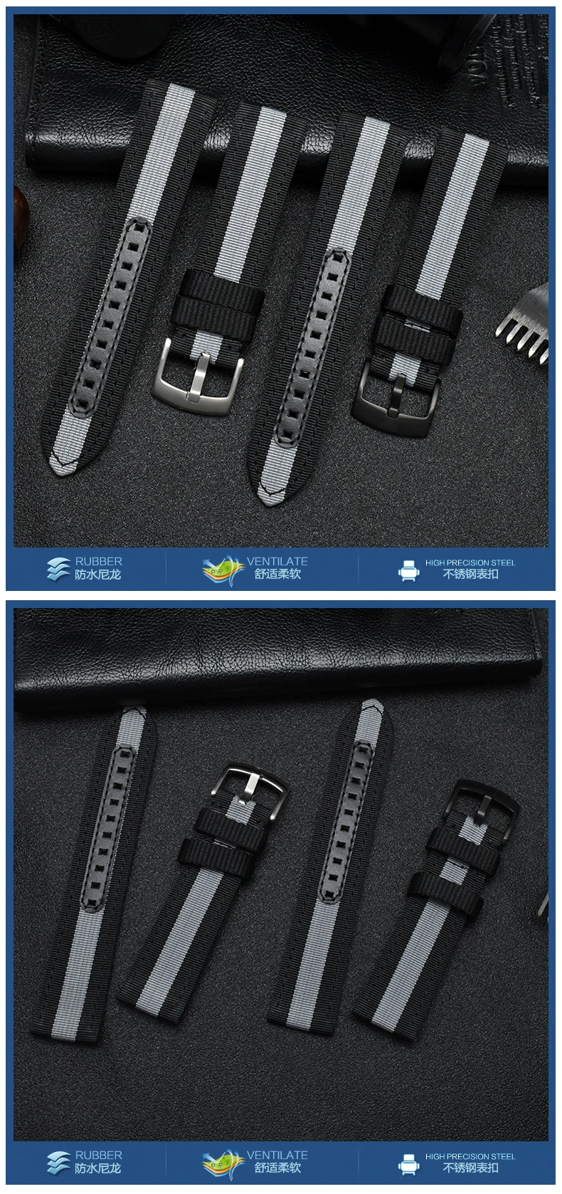 22mm nylon canvas watch belt is suitable for Armani ar1948 1968 1970 1979 male Luigi series needle buckle free of freight