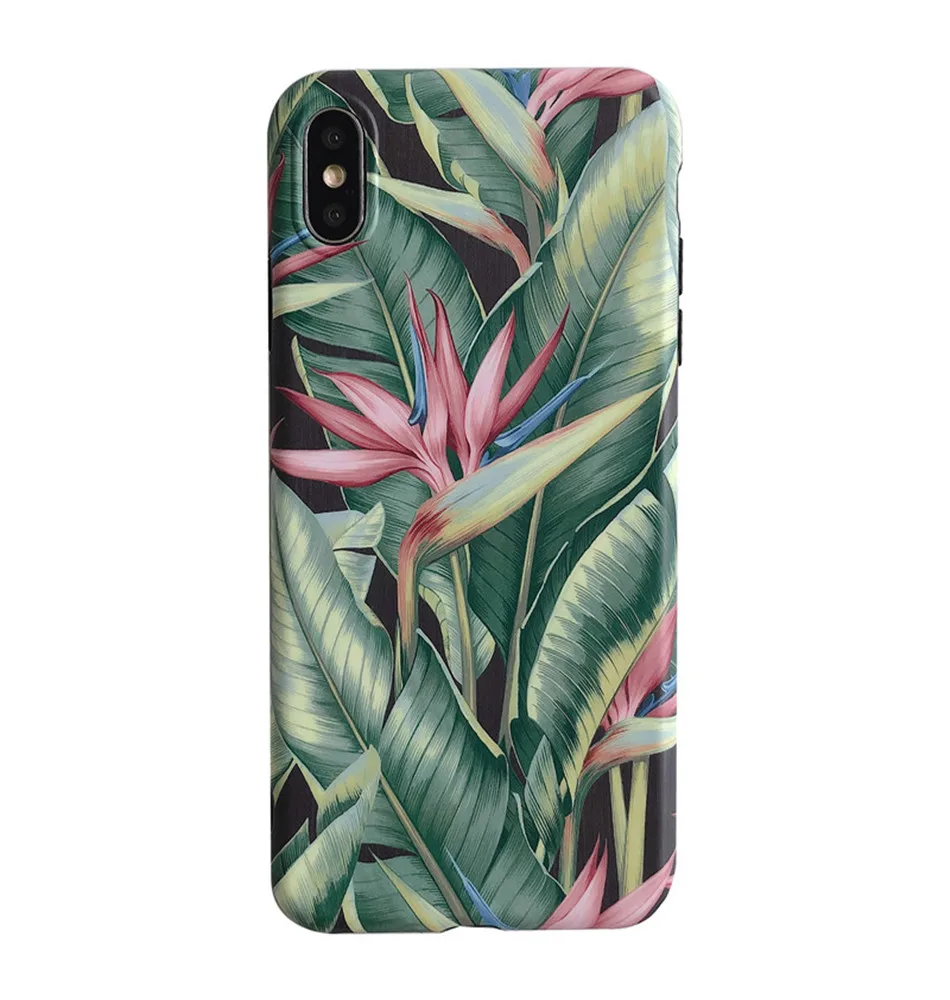Lovebay чехол для телефона для iPhone 11 6 6 S 7 8 Plus X XR XS 11Pro Max растения банан зеленый лист мягкий IMD Для iPhone X задняя крышка Чехлы