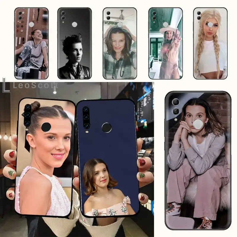 

Famous actress Millie Bobby Brown Phone Case For Huawei Enjoy 7 7s 8 8e 9 9e 10 plus P8lite 2017 Honor 5a view9 play 3e