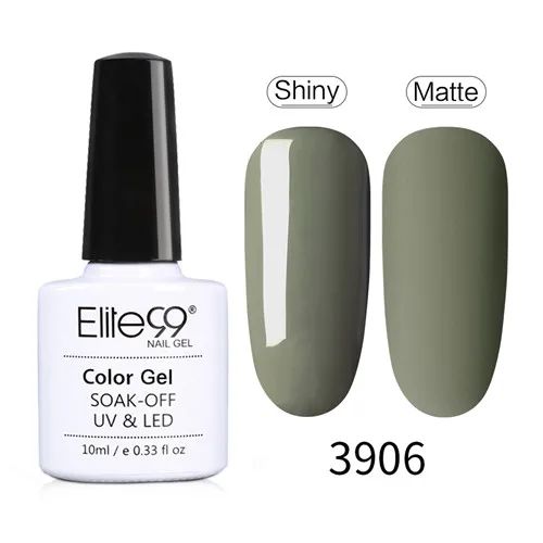 Elite99 10ml Matte Top Coat Color UV Gel Nail Polish Gray Series Semi Permanent Soak Off UV Gel Varnish DIY Nail Art Gel Paint - Цвет: 3906