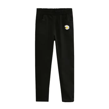 

Lady Spring Summer Pants Women Pencil Pants Female Embroidered Daisy Trousers Plus Size Fashion Slim T4-K8959