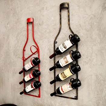 

Iron hang ledge wine rack bottles of metal decorative wall frame bar accessories home bars champagne European ideas