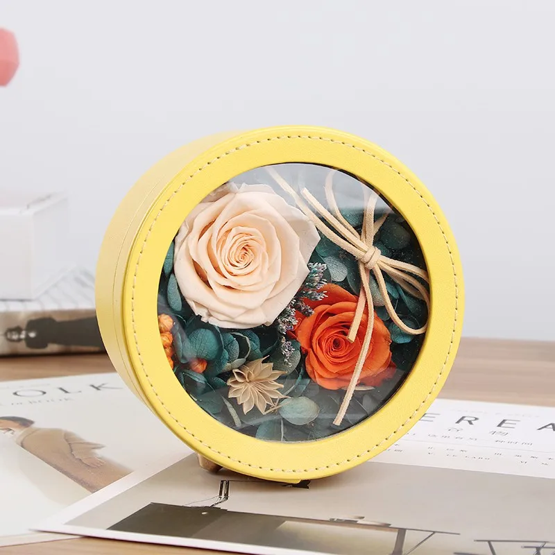 Romantic ornament Rose Flower Packing Box Exquisite Vertica Design Wedding Eternal Rose Flower Gift Box Valentines's Day Gifts