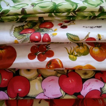 

Polyester Cotton Cherry Fabric Fruit Pattern Printed Canvas Fabric Watermelon Handmade Quilting Tablecloth Canvas Material JA150