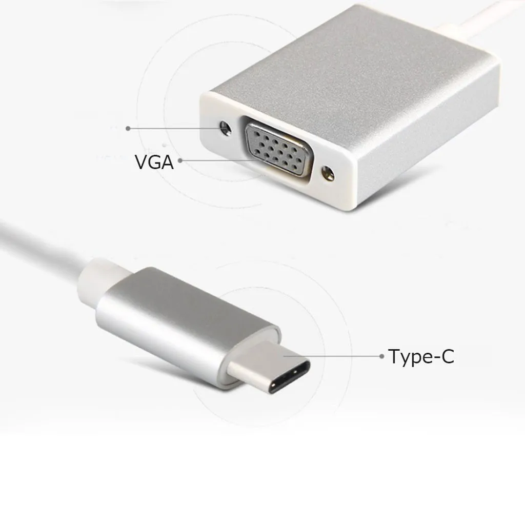 USB C к VGA адаптер USB 3,1 type C(USB-C) к VGA адаптер с алюминиевым корпусом