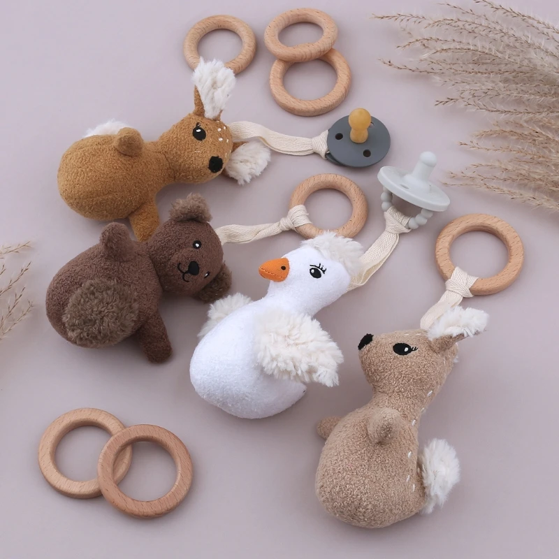 

Baby Pacifier Clip Chain Pendant Soft Cotton Plush Cartoon Animal Soother Holder Dummy Nipple Leash Strap Newborn Teething