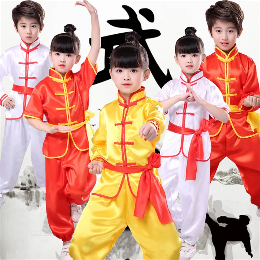 

Chinese Kung Fu Traditional Wushu Clothing for Boys Girls Tai Chi Uniform 2019 New Kids China Culture Performance Costumes
