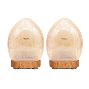 

-Humidifier, Aroma Humidifier, Cracked Glass Smart Office Humidifier, Baby Silent Spray Night Light