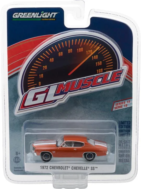 GreenLight 1:64 1972 Chevrolet Chevelle SS модель автомобиля металлические игрушки для детей литой