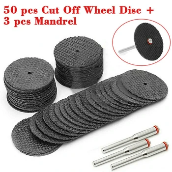 

50pcs 1/8 Mandrel Fiberglass Reinforced Cut Off Wheel Rotary Discs Saw Black