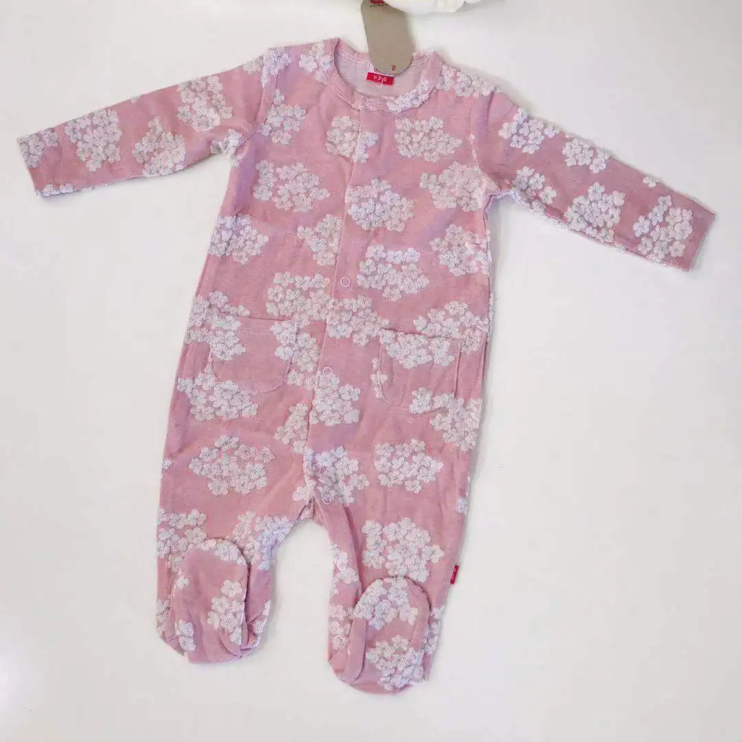 baby girl jumpsuit 2019 autumn newborn baby footies new born infant clothes long sleeve 3-24 month pink cotton o-neck