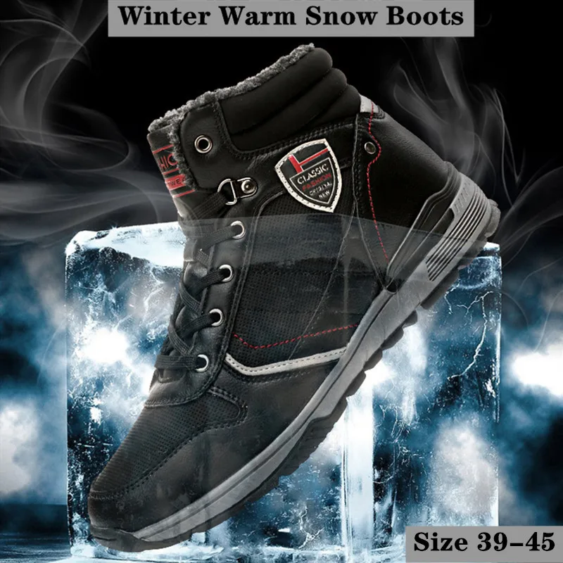 

Men Boots Split Leather Lace-up Men Shoes High Quality Vintage British Snow Boots Autumn Winter Outdoor Men Casual Ankle Boots