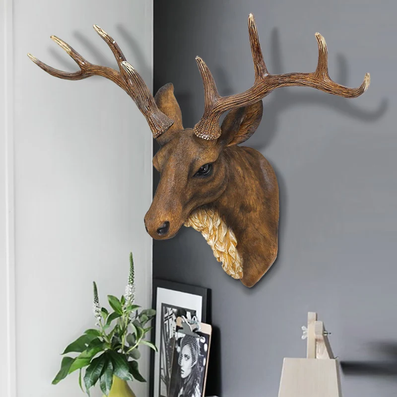 Американская ретро декоративная настенная подвесная Смола голова оленя Бар Кафе