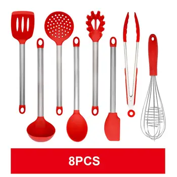 

YosHouse 8PCS Kitchen Utensils Food Grade Silicone Non-stick Cooking Spoon Spatula Kitchen Accessories Tools