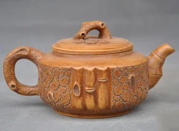 

wedding decoration Old Chinese Yixing zisha pottery Hand-carved pine Tree root Teapot pot Tea Maker