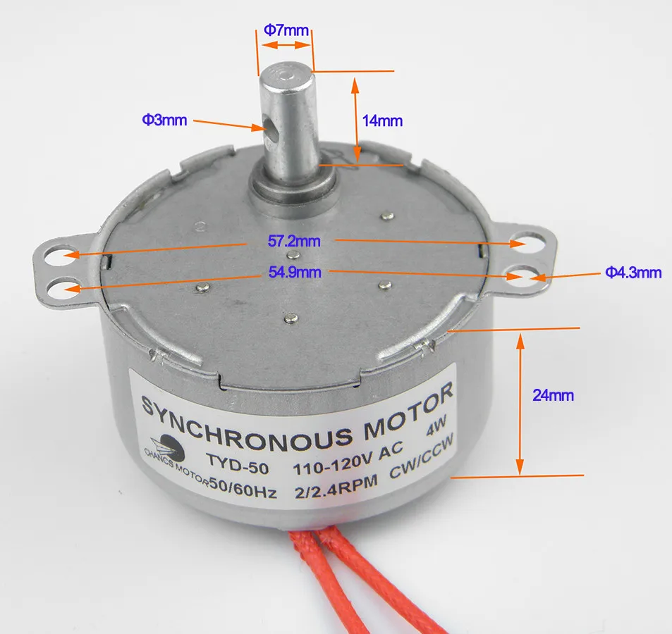 Jarchii Motor 5# AC220V 5-50RPM Miniature Low Quick Large Moment of Force Synchronous Motor CW/CCW Low Noise Widely Use Synchronous Synchron Motor 