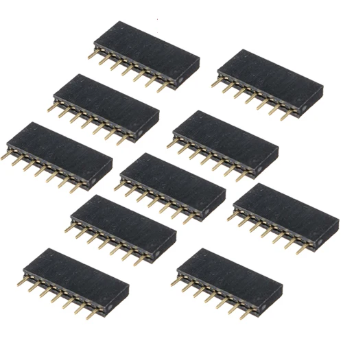 10 шт. 2,54 мм Однорядные гнездовые коннекторы разъем PCB 7 контактный полосы
