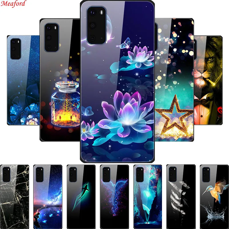 Популярный чехол для Samsung Galaxy S20 Ultra A51 стеклянный задняя крышка A71 Plus бампер A