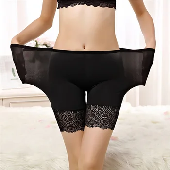 

High Waist Safety Short Pants Women Summer Sexy Lace Black Boyshort Panties Seamless Anti Rubbing Under Skirt Short Pants