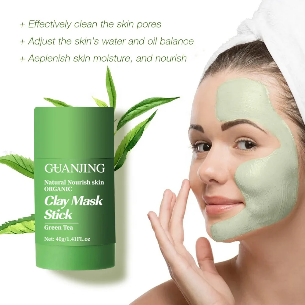 

Cleansing Green Stick Green Tea Stick Mask Purifying Clay Stick Face Mask Oil Control Anti-acne Eggplant Skin Care Whitening