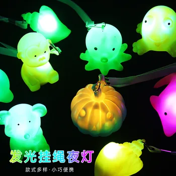 

New Style Light Lanyard Cartoon Stall Manufacturers Wholesale Children Small Night Lamp Toy Aquarium Small Gifts