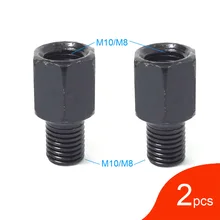 Motorcycle Mirror Adapters Bolt Conversion Thread Black 10MM M10 M8 Left Right Pair 8MM