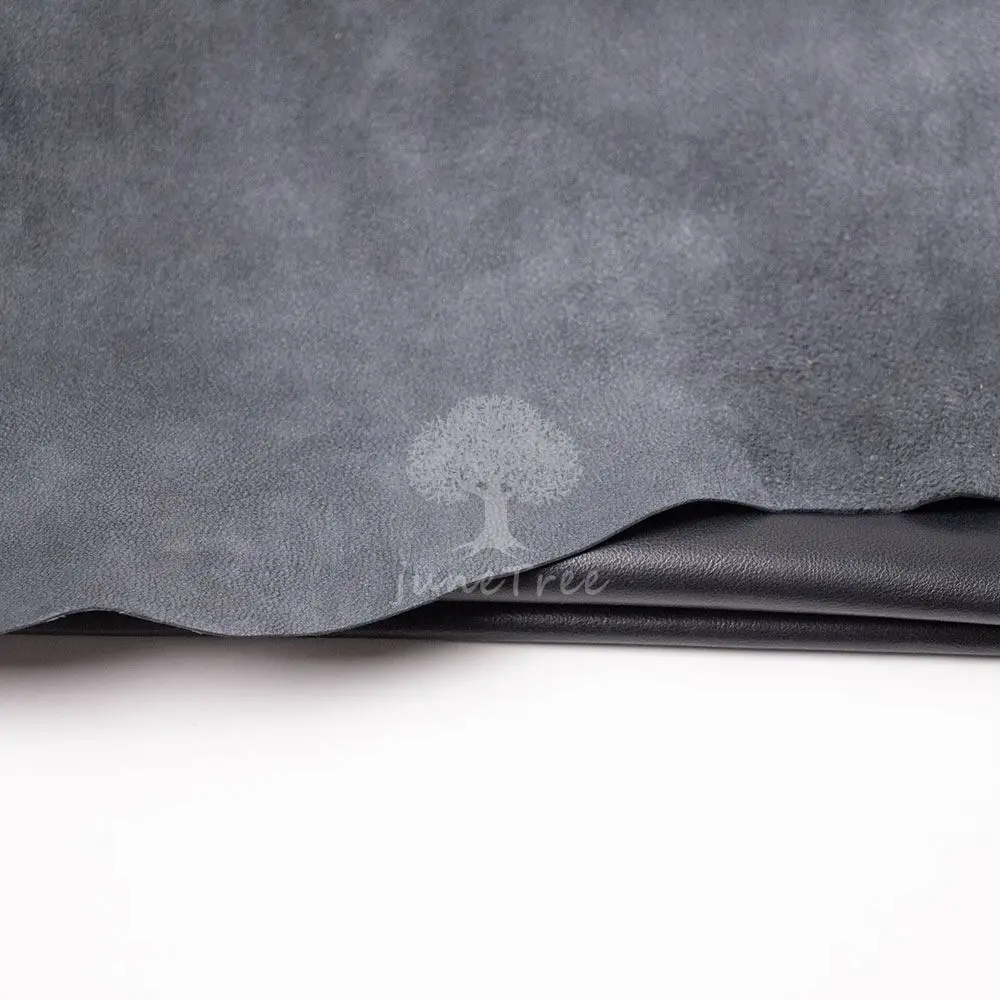 Junetree-cuir de mouton véritable noir souple, 0.5-0.9mm, cache L, 60x30cm, 30x30cm, sac safe ► Photo 3/6