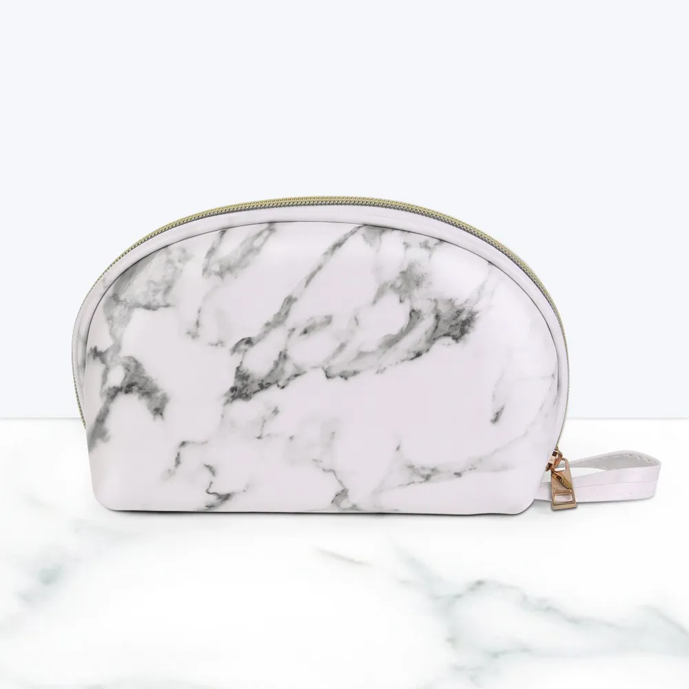 2021 Brand New Marbling Multifunctional Cosmetic Bag Waterproof Semicircle Cosmetic Bag Foldable Largecapacity Toiletries Bag