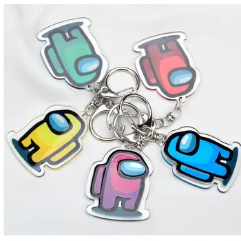 

2021 New Anime Game Among Us Keychain Trust No One AmongUs Game Cosplay Bag Keychain Pendant Hot for Airpods