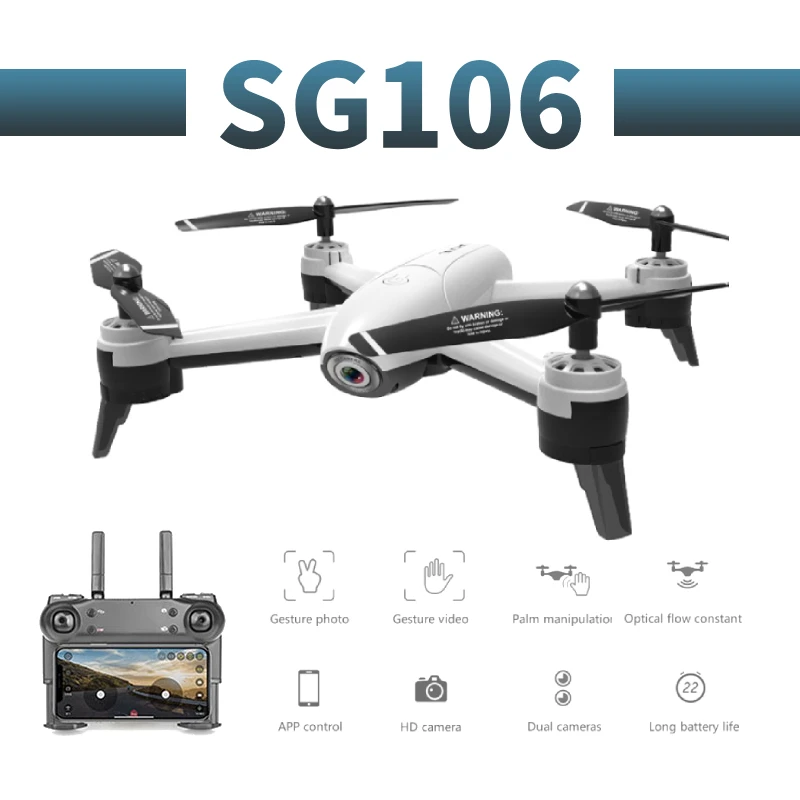 Профессиональный Дрон с камерой SG106 720p/1080p/4K HD Wi-Fi FPV щеткой мотором пропеллером