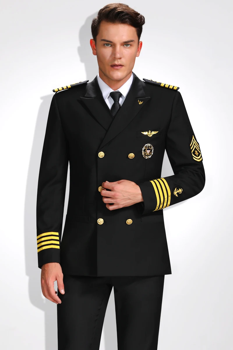 Американский военно-морской флот Униформа полковника комплекты Для мужчин платье яхта капитанская форма Для мужчин s военно-морской флот Admiral одежда авиационная форма костюм костюмы