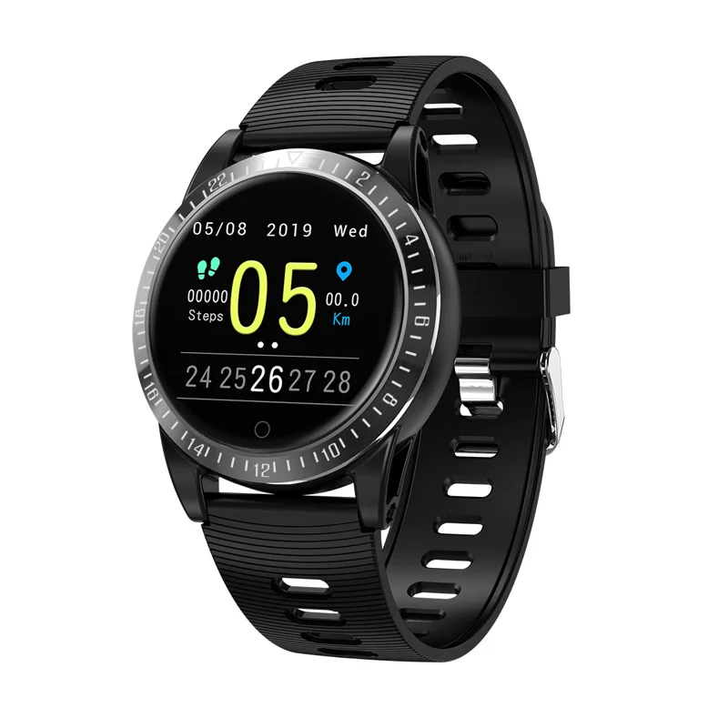 Смарт-часы AK19 для мужчин и женщин, Android IOS, фитнес-браслет, монитор сна, фитнес-трекер, цветной круглый браслет - Цвет: BLACK