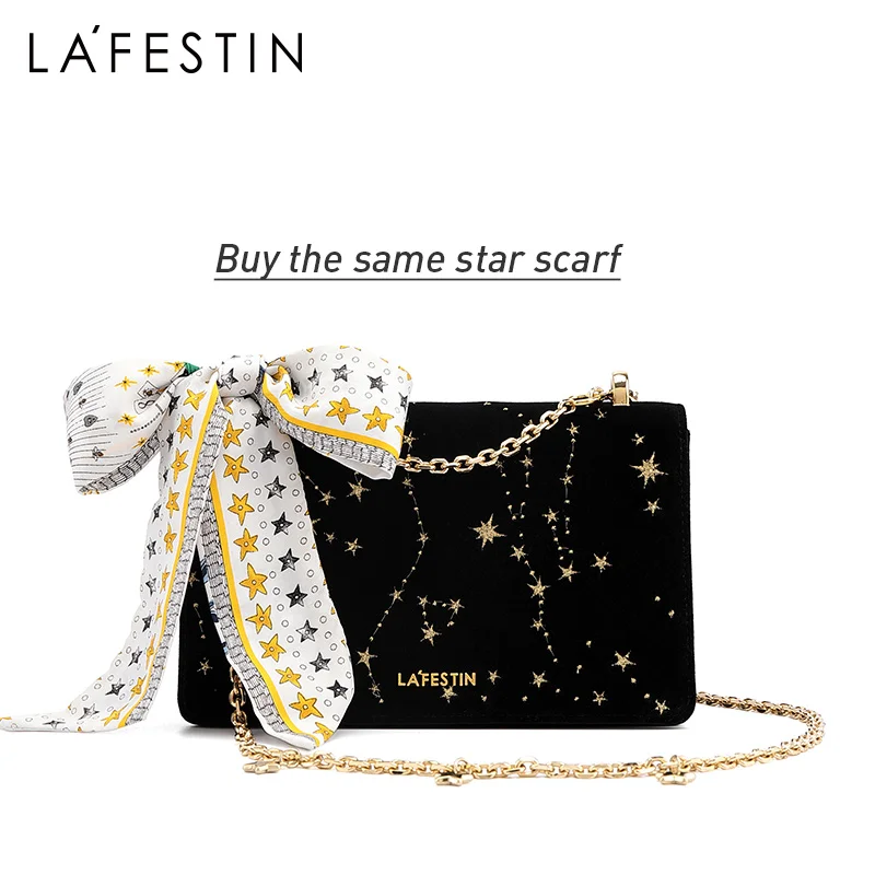 LA FESTIN spring and summer new fashion small fragrance chain female bag wild one-shoulder messenger starry sky small square bag