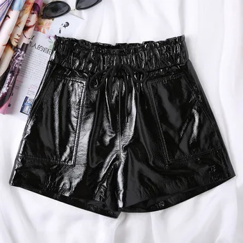 

New Haining 100% sheepskin shorts High Waist Wide legs version loose boots shorts