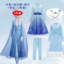 Новая версия платья для детей с героями мультфильма «Холодное сердце»; винтажное платье Эльзы для костюмированной вечеринки; детское Новогоднее платье принцессы с длинными рукавами; Рождественский Костюм